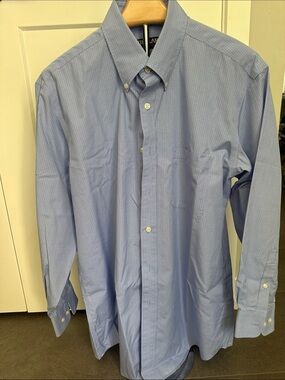 Kirkland Signature Light Blue Micro-Check Dress Shirt